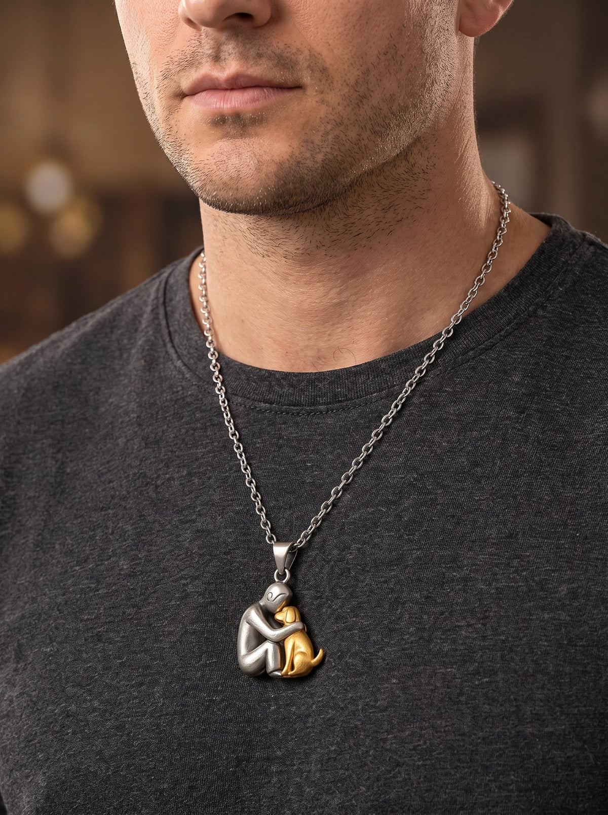 Collier Étreinte Éternelle porté — version chien