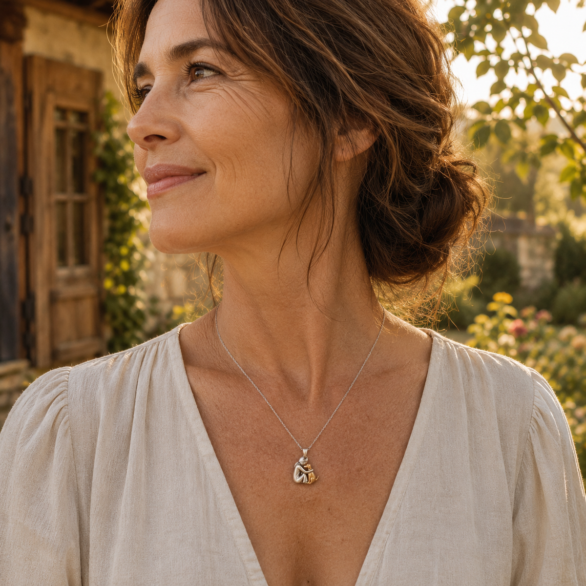 Collier Étreinte Éternelle — silhouette chien