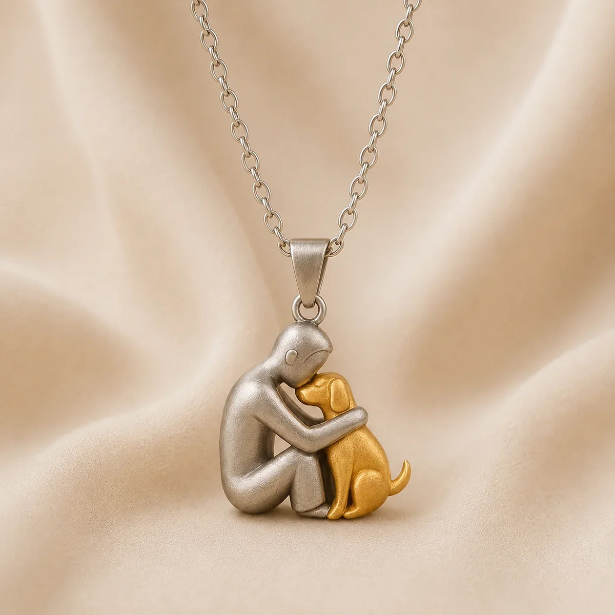 Collier Étreinte Éternelle — modèle homme, or