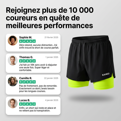 Short de running Kaneo 3-en-1