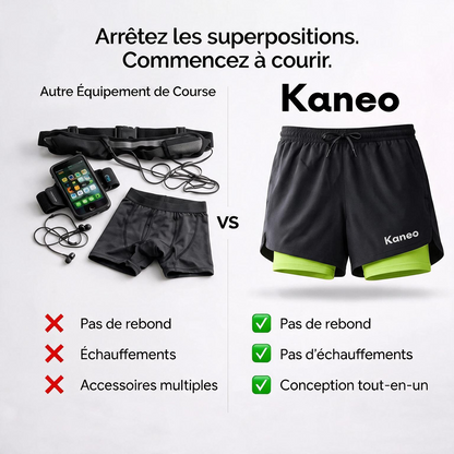 Short de running Kaneo 3-en-1
