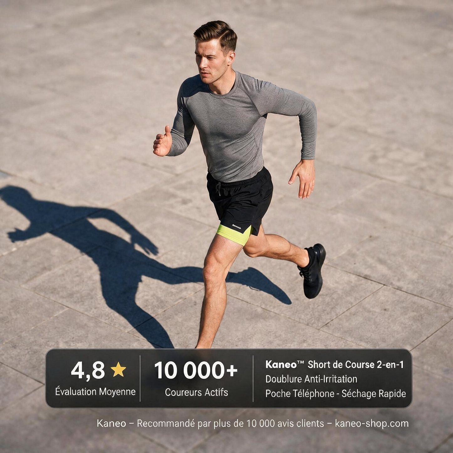 Short de running Kaneo 3-en-1